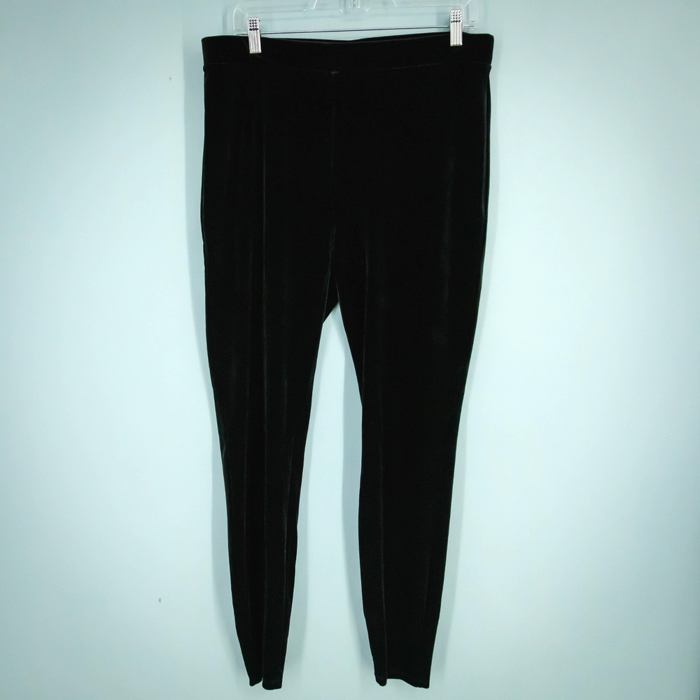 J. Crew Size Large L Black Velvet Pull On Tapered Skinny Leg Leggings Pants
